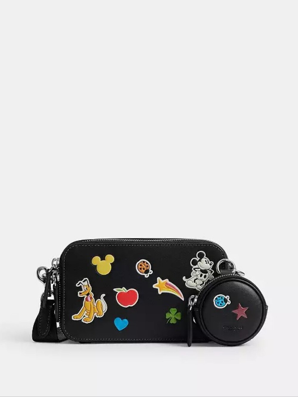 *NWT* [Coach X Disney] Charter Slim Crossbody Bag with Sticker, Black Leather